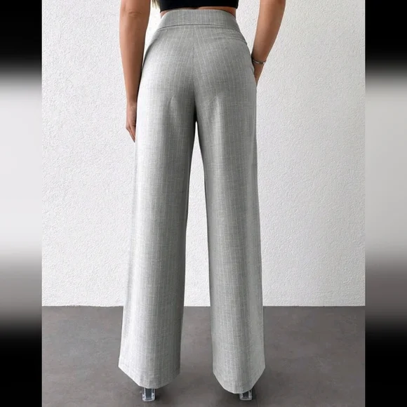 Striped Print Wide Leg Suit Pants - Picture 2 of 4